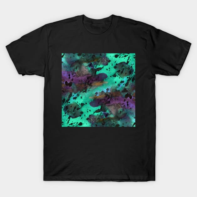 Graphite background. Simple abstract colorful watercolor, animal print. Hand-painted texture with drops, paint smears. Best for  wallpapers, covers and packaging, wrapping paper. T-Shirt by Olesya Pugach